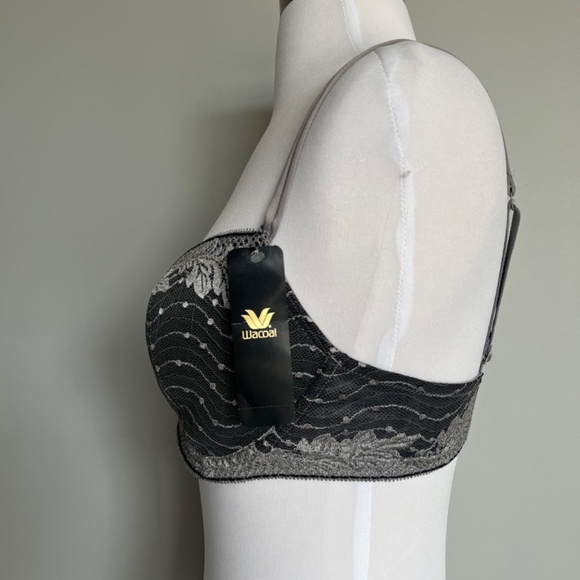 NWT WACOAL Absolute Elegance Contour Underwire Bra 853168 Gray & Silver 36D - Picture 6 of 8